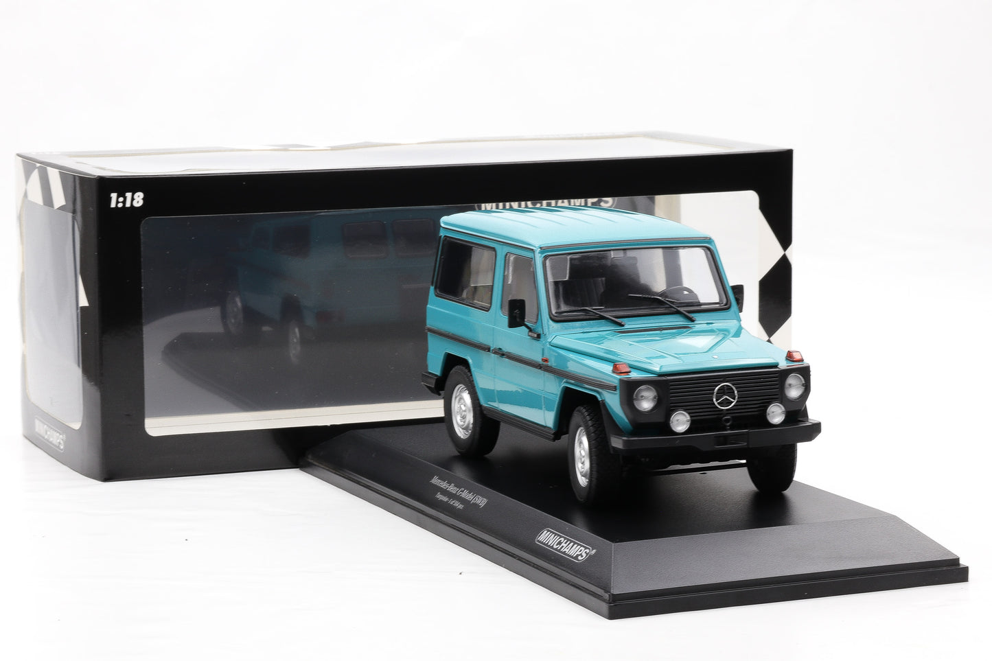 1:18 Minichamps Mercedes G-Modell 300GD SWB W460 G-Klasse turquoise 1980
