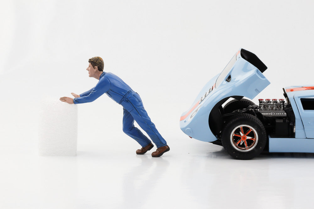 1:18 Figure Mechanic Darwin Suit Blue Pushes American Diorama Figures