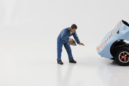 1:18 Figur Mechaniker Doug Anzug blau füllt Oel American Diorama Figuren