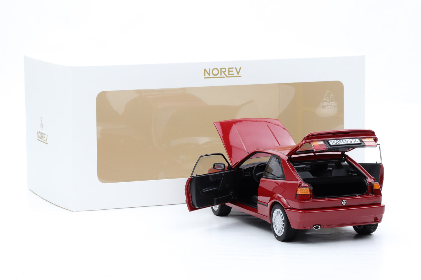 1:18 Norev VW Volkswagen Corrado G60 1989 Tornado Red 188661 + Vitrine