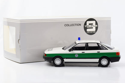 1:18 Audi 80 B3 1989 Police verde-bianco Triple 9 pressofuso originale