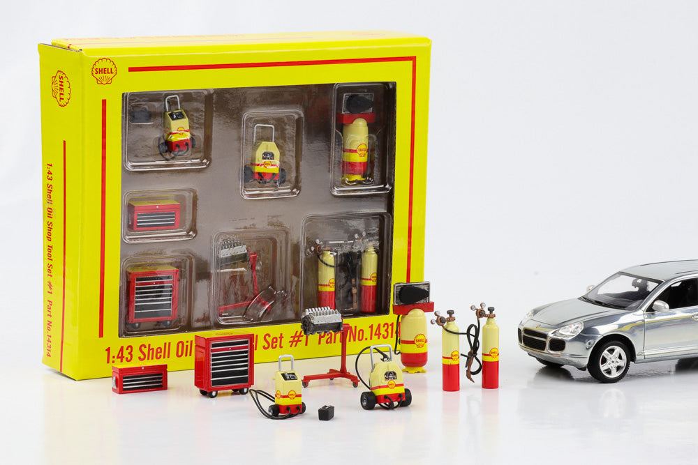 1:43 Shell Oil Shop Tool Set #1 Diorama Werkstatt Greenlight GMP-14314