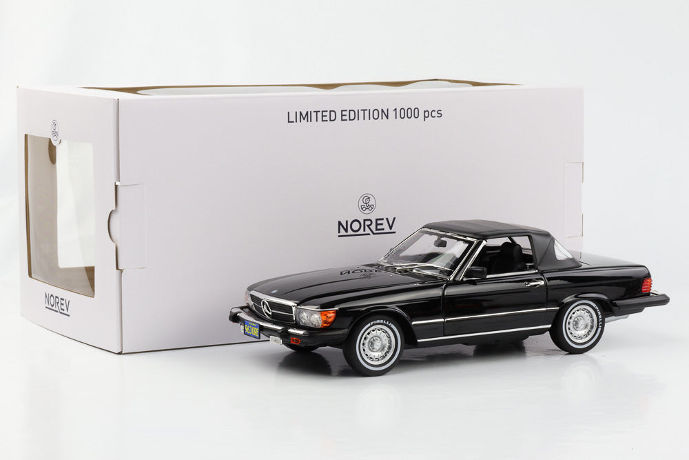 1:18 Mercedes-Benz 450 SL R107 US-Version American Gigolo 1979 schwarz Norev