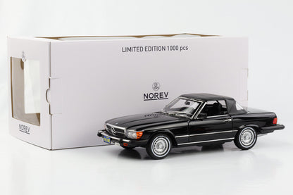 1:18 Mercedes-Benz 450 SL R107 US-Version American Gigolo 1979 schwarz Norev