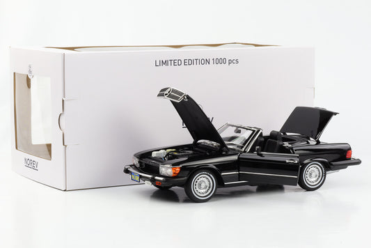 1:18 Mercedes-Benz 450 SL R107 US-Version American Gigolo 1979 schwarz Norev