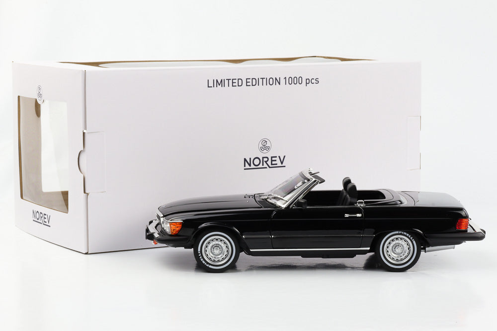 1:18 Mercedes-Benz 450 SL R107 US-Version American Gigolo 1979 schwarz Norev