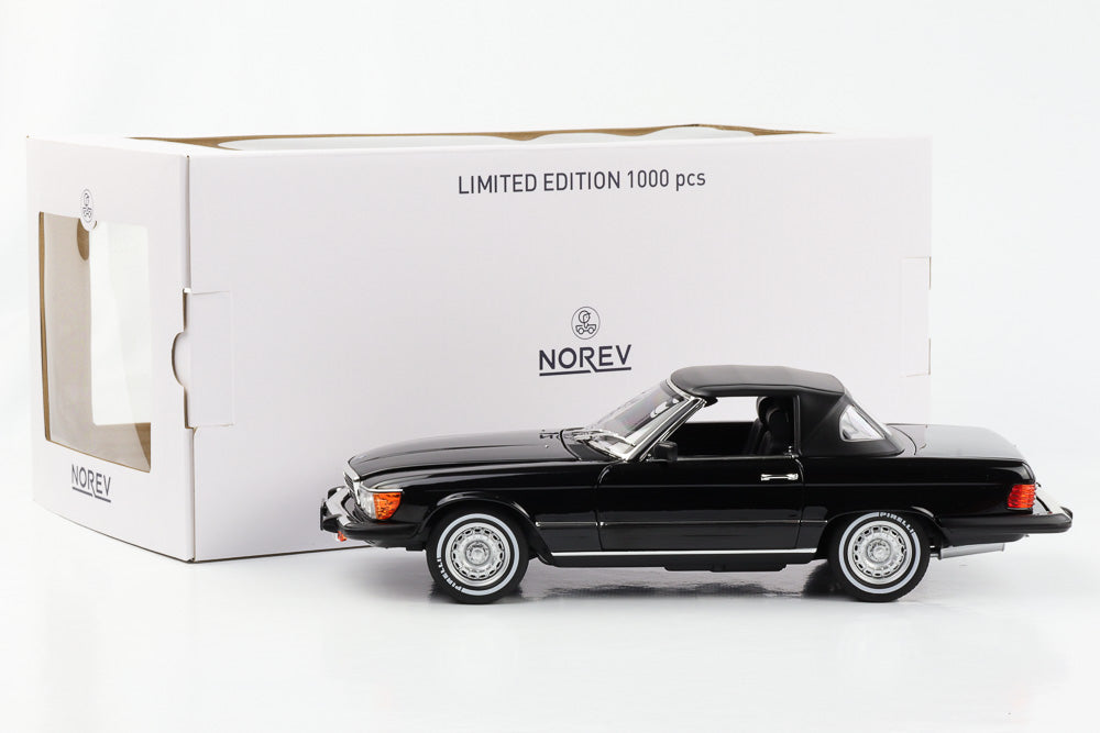1:18 Mercedes-Benz 450 SL R107 US-Version American Gigolo 1979 schwarz Norev