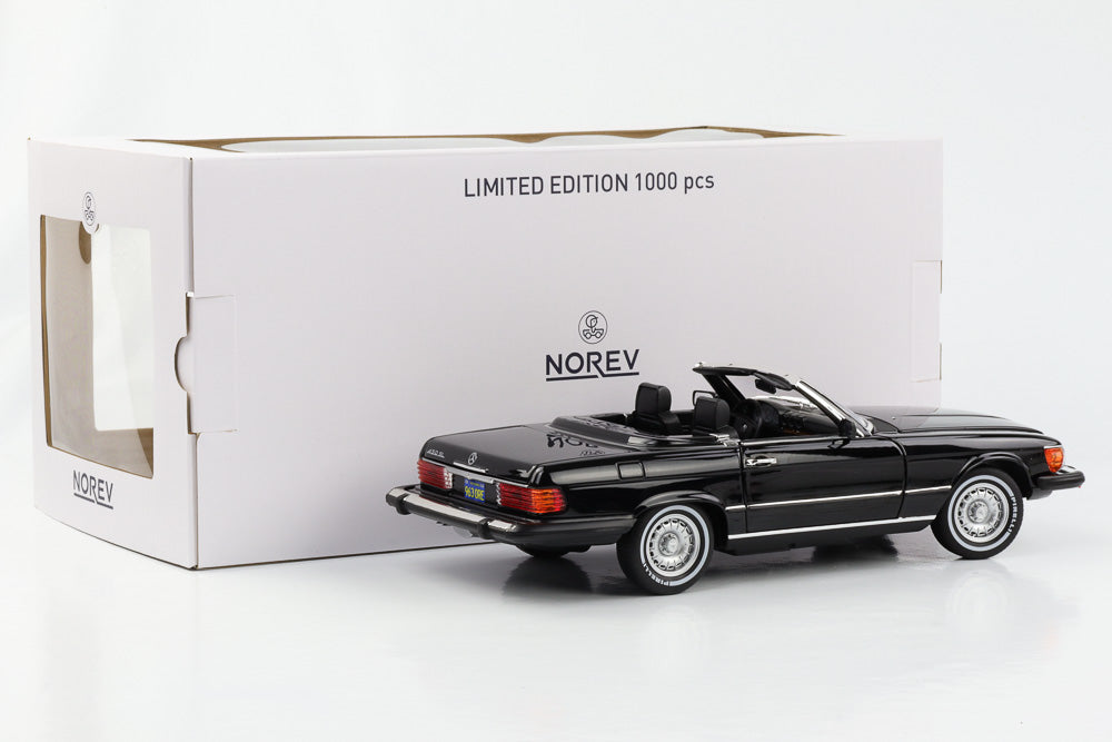 1:18 Mercedes-Benz 450 SL R107 US-Version American Gigolo 1979 schwarz Norev