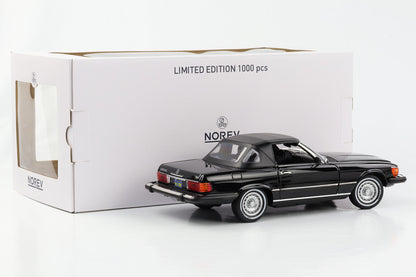 1:18 Mercedes-Benz 450 SL R107 US-Version American Gigolo 1979 schwarz Norev