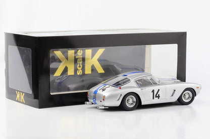 1:18 Ferrari 250 GT SWB Le Mans 1961 #14 P. Noblet J. Guichet plata escala KK diecast 
