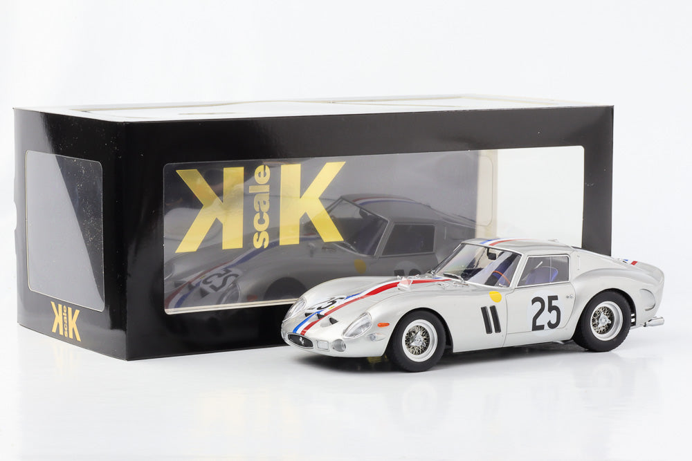 1:18 Ferrari 250 GTO Le Mans 1963 #25 P. Dumay/L. Dernier moulé sous pression en argent à l'échelle KK