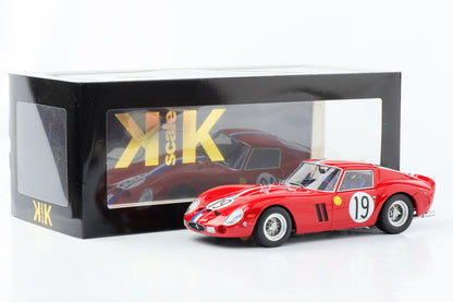 1:18 Ferrari 250 GTO Le Mans 1962 #19 P. Noblet J. Guichet vermelho fundido em escala KK