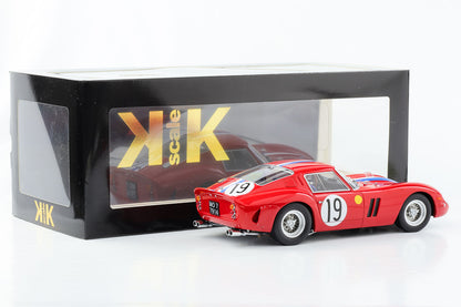 1:18 Ferrari 250 GTO Le Mans 1962 #19 P. Noblet J. Guichet vermelho fundido em escala KK