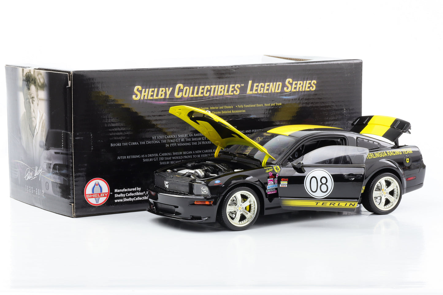 1:18 2008 Shelby Mustang Terlingua #08 black yellow Shelby Collectibles