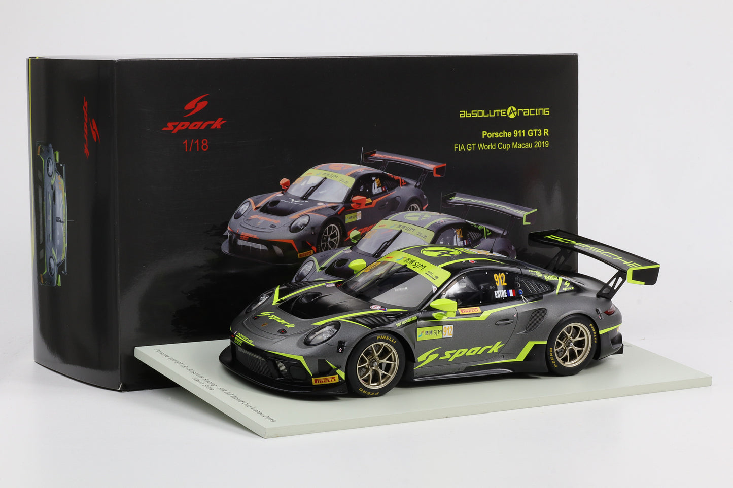 1:18 Spark 911 991 GT3 #912 R FIA GT WC Macau 2019 Estre 18SA026