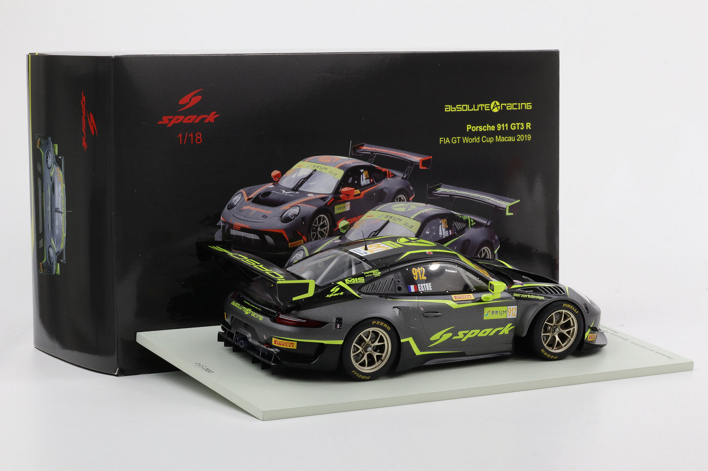 1:18 Spark 911 991 GT3 #912 R FIA GT WC Macau 2019 Estre 18SA026