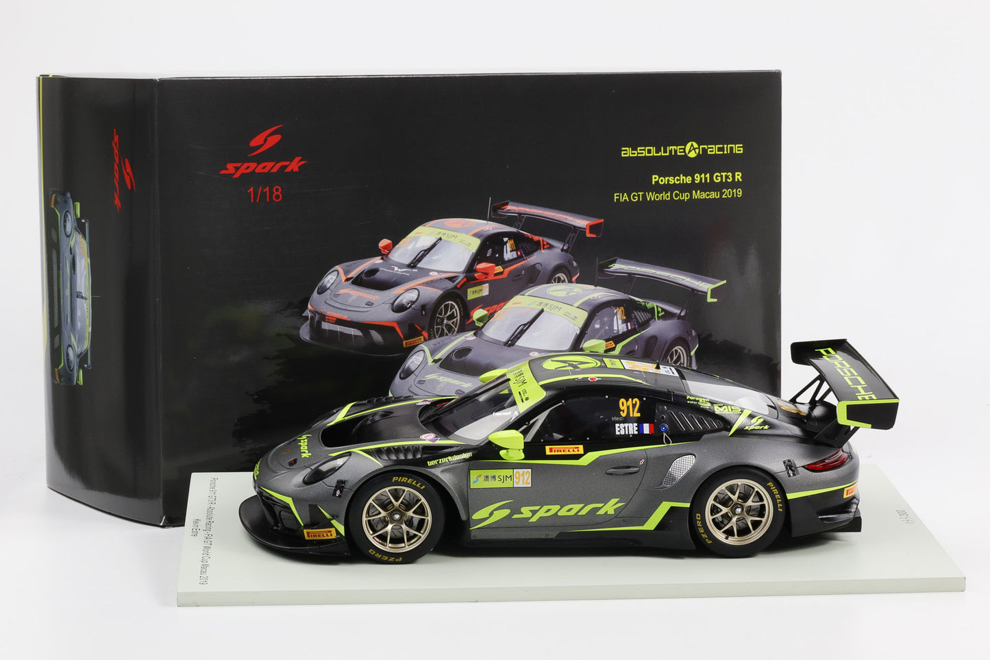 1:18 Spark 911 991 GT3 #912 R FIA GT WC Macau 2019 Estre 18SA026