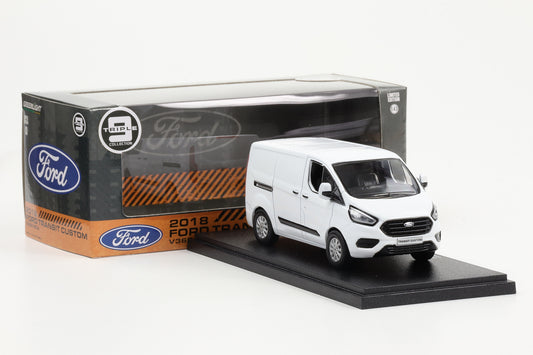 1:43 Greenlight 2018 Ford Transit Custom V362 MCA weiß Triple 9