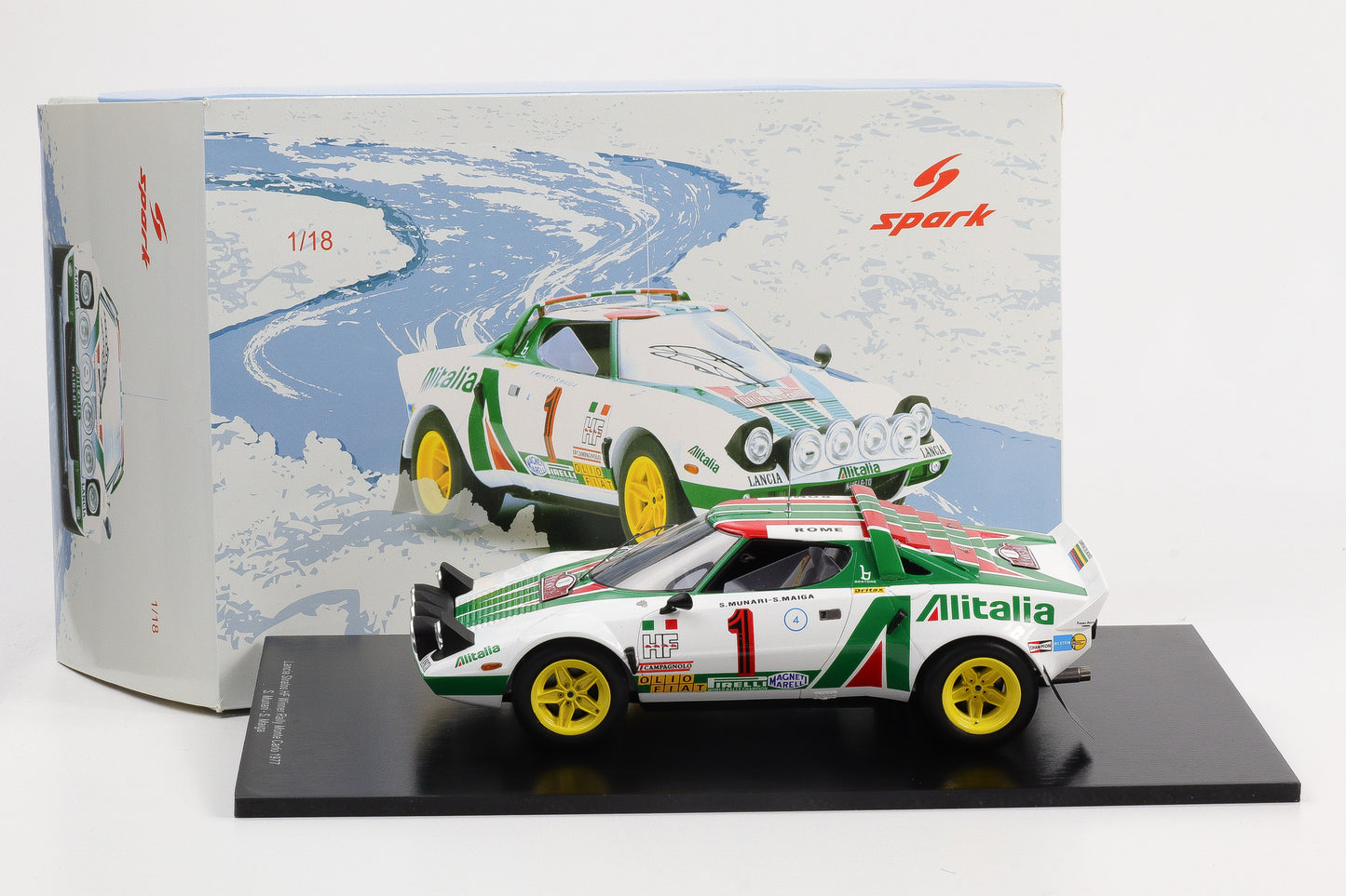 1:18 Spark Lancia Stratos HF #1 Winner Rally Monte Carlo 1977 Alitalia 18S635