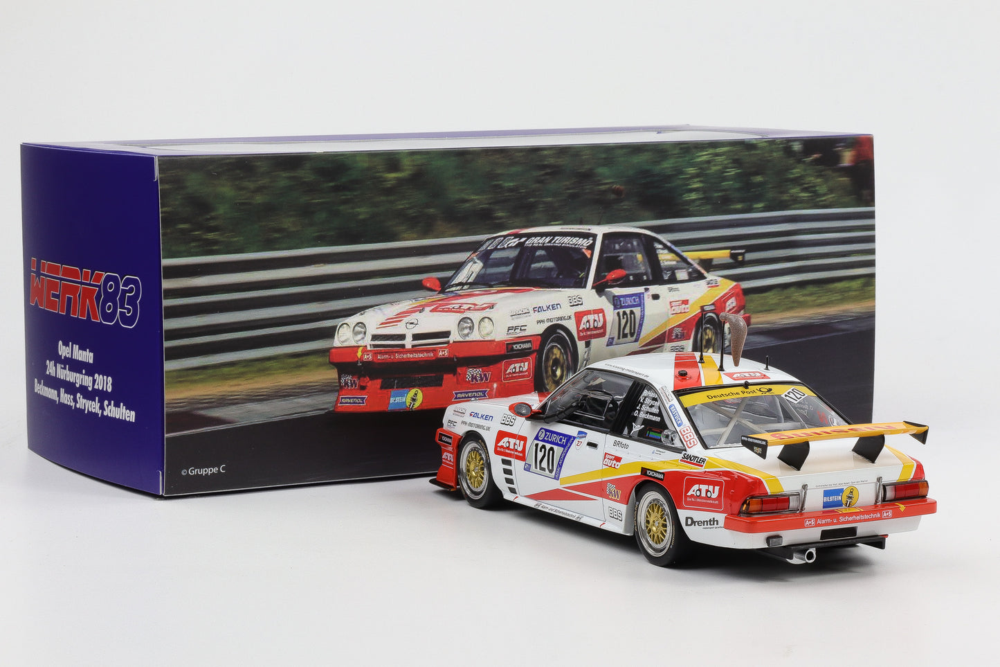 1:18 Werk83 Opel Manta B2 #120 Fuchsschwanz 24h Nürburgring 2018 Kiessling