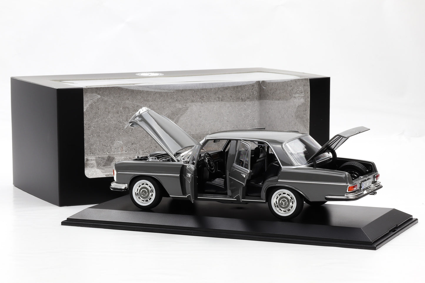 1:18 Norev Mercedes-Benz 280 SE W108 1968 Arabergrau DEALER + Vitrine