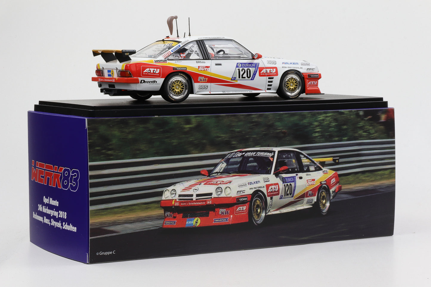 1:18 Werk83 Opel Manta B2 #120 Fuchsschwanz 24h Nürburgring 2018 Kiessling