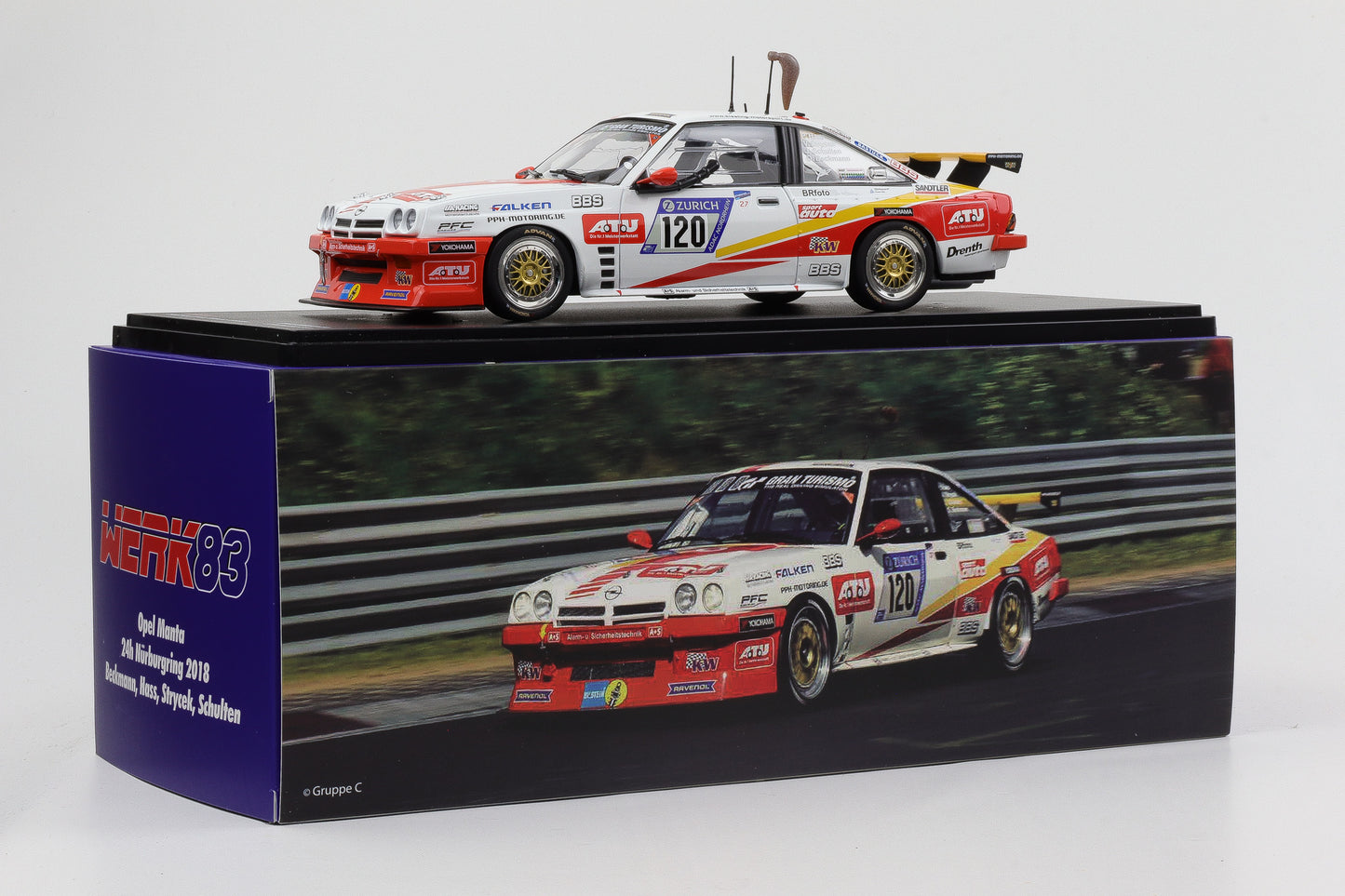 1:18 Werk83 Opel Manta B2 #120 Fuchsschwanz 24h Nürburgring 2018 Kiessling