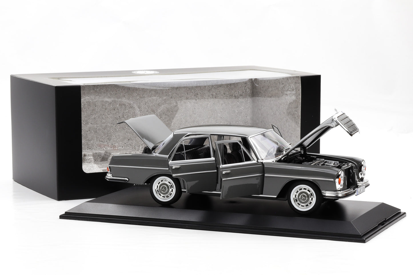 1:18 Norev Mercedes-Benz 280 SE W108 1968 Arabergrau DEALER + Vitrine
