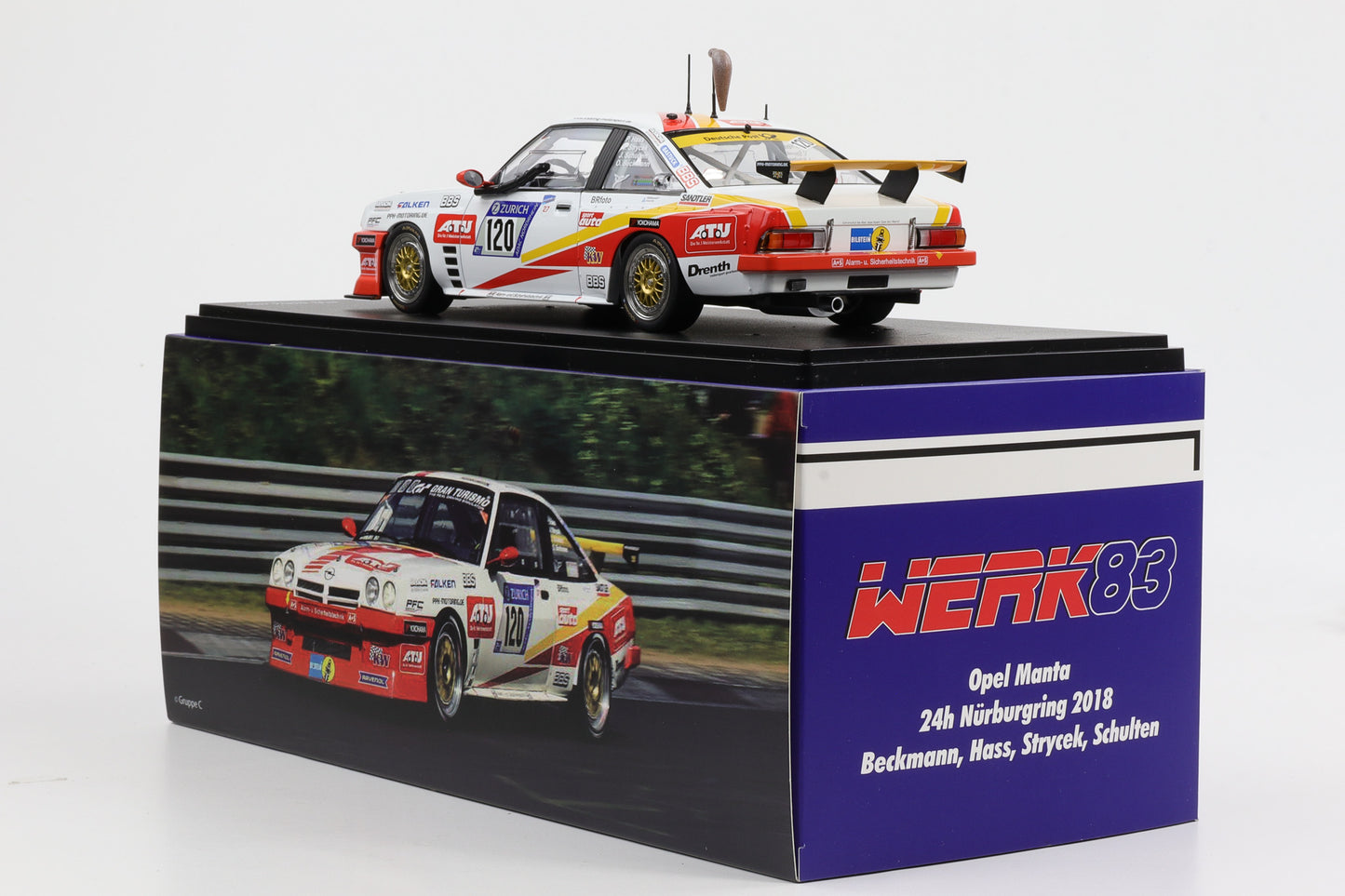 1:18 Werk83 Opel Manta B2 #120 Fuchsschwanz 24h Nürburgring 2018 Kiessling