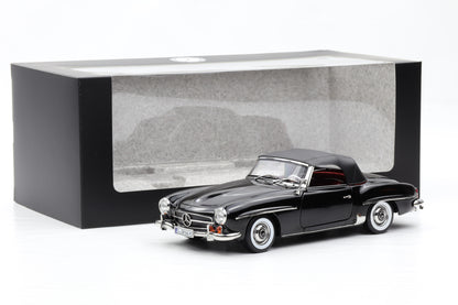 1:18 Norev Mercedes-Benz 190 SL Roadster W121 mit Softtop schwarz uni Dealer