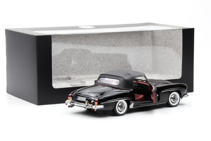 1:18 Norev Mercedes-Benz 190 SL Roadster W121 mit Softtop schwarz uni Dealer