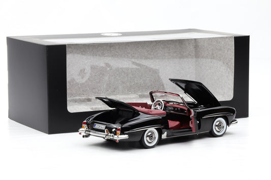 1:18 Norev Mercedes-Benz 190 SL Roadster W121 mit Softtop schwarz uni Dealer