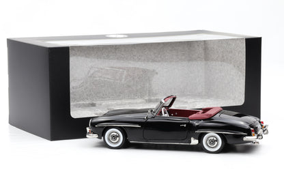 1:18 Norev Mercedes-Benz 190 SL Roadster W121 mit Softtop schwarz uni Dealer