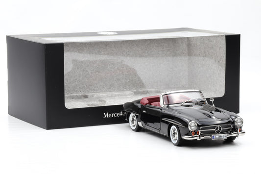 1:18 Norev Mercedes-Benz 190 SL Roadster W121 mit Softtop schwarz uni Dealer