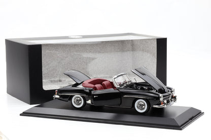 1:18 Norev Mercedes-Benz 190 SL Roadster W121 Softtop schwarz Dealer + Vitrine
