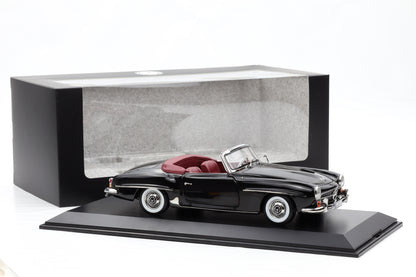 1:18 Norev Mercedes-Benz 190 SL Roadster W121 Softtop schwarz Dealer + Vitrine