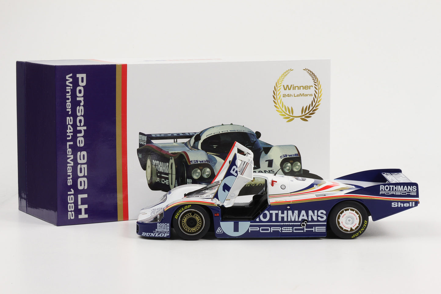 1:18 Werk83 956 LH Rothmans #1 Winner 24h LeMans 1982 Ickx Bell Giftbox
