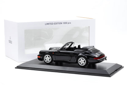 1:18 Norev Porsche 911 964 Carrera 4 Cabriolet black metallic 1991 + Vitrine