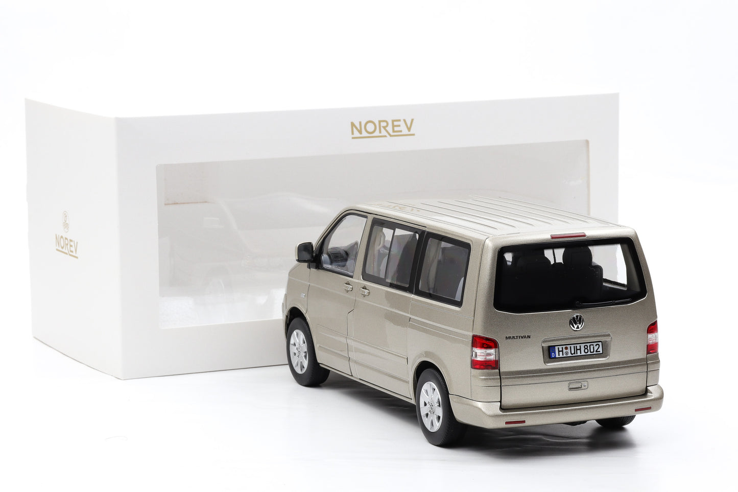 1:18 Norev Volkswagen T5 Multivan Bus 2003 wheatbeige metallic full opening