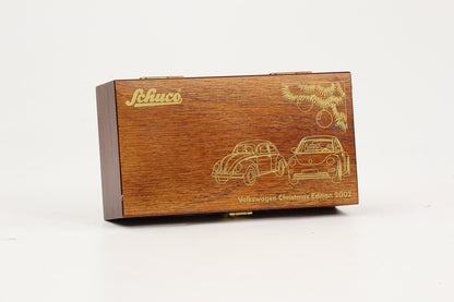 1:90 Schuco Piccolo Set VW Käfer + New Beetle Weihnachten 2002 Holzbox + Zertifikat Limitiert 1000 Stk.