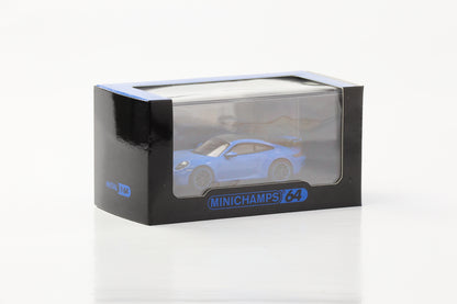 1:64 بورش 911 992 GT3 2021 القرش الأزرق Minichamps 64 دييكاست