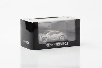 1:64 Porsche 911 992 GT3 2021 GT plateado metálico Minichamps 64 diecast