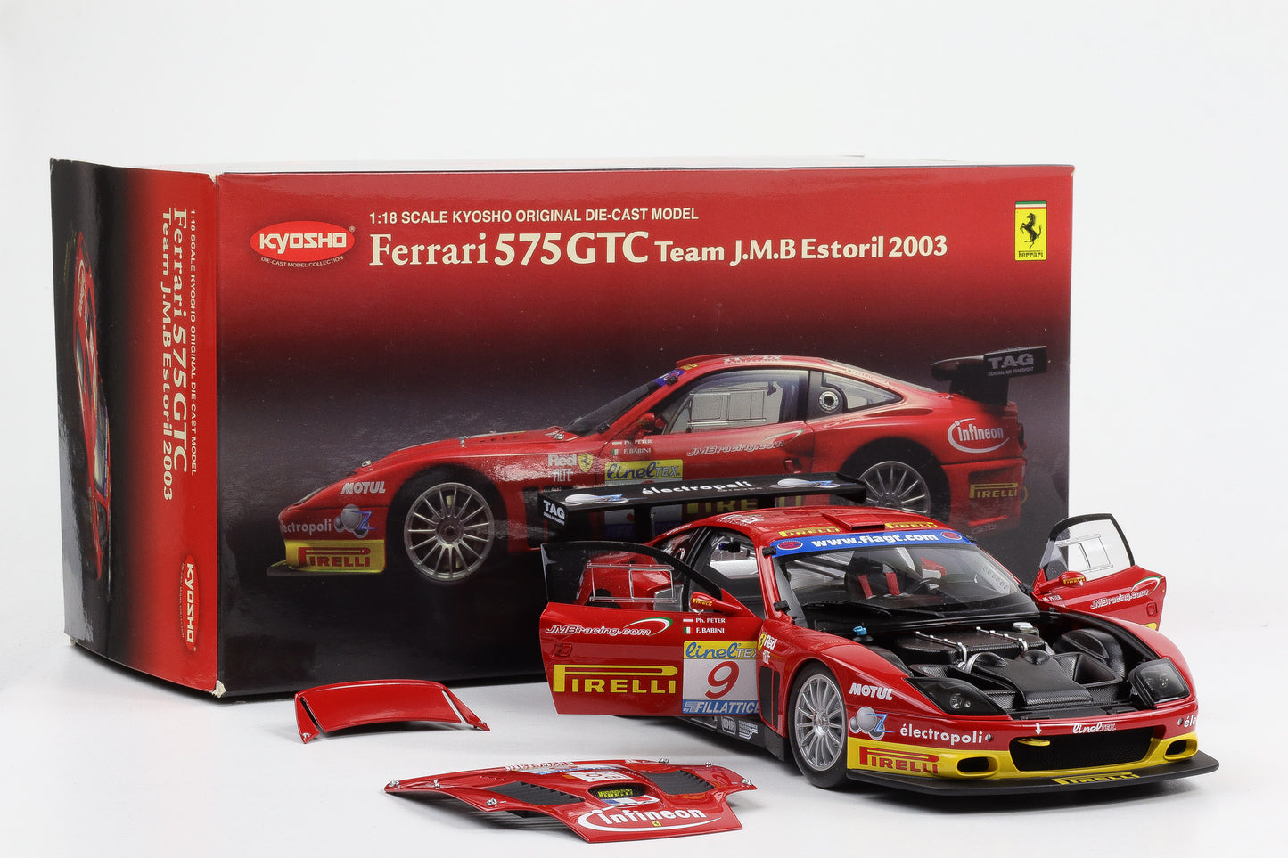 1:18 Kyosho Ferrari 575 GTC Team J.M.B. Estoril 2003 08393B