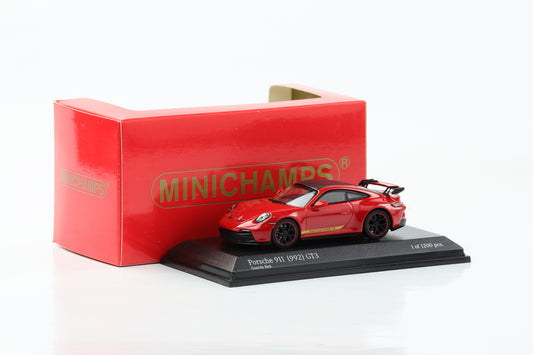 1:64 Porsche 911 992 GT3 2021 guarda vermelho Minichamps 64 fundido