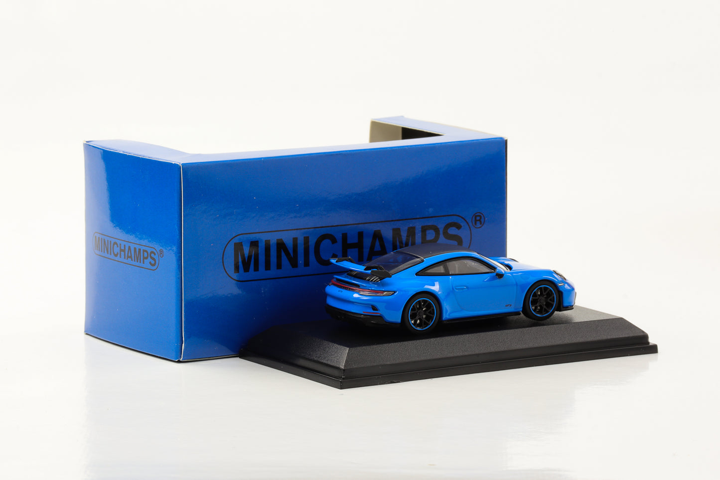 1:64 Porsche 911 992 GT3 2021 tubarão azul Minichamps 64 fundido