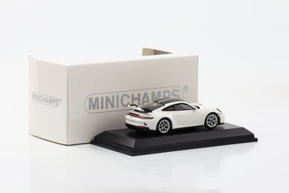 1:64 Porsche 911 992 GT3 2021 Carrera white metallic Minichamps 64 diecast