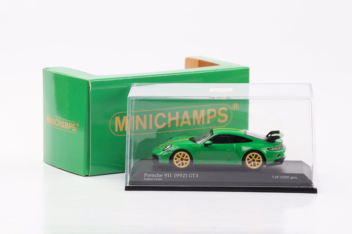 1:64 Porsche 911 992 GT3 2021 pitone verde Minichamps 64 modellino