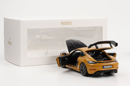 1:18 Norev Porsche 718 Cayman GT4 RS Weissachpaket bahamagelb