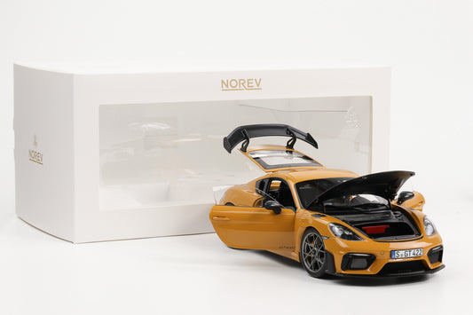 1:18 Norev Porsche 718 Cayman GT4 RS Weissachpaket bahamagelb