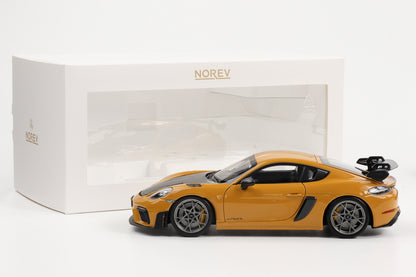 1:18 Norev Porsche 718 Cayman GT4 RS Weissachpaket bahamagelb